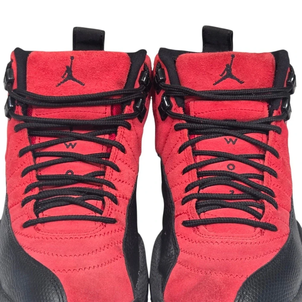 Jordan 12 Retro 2020 Mens 7.5 Red Black‎ Excellent Reverse Flu Game CT8013-602